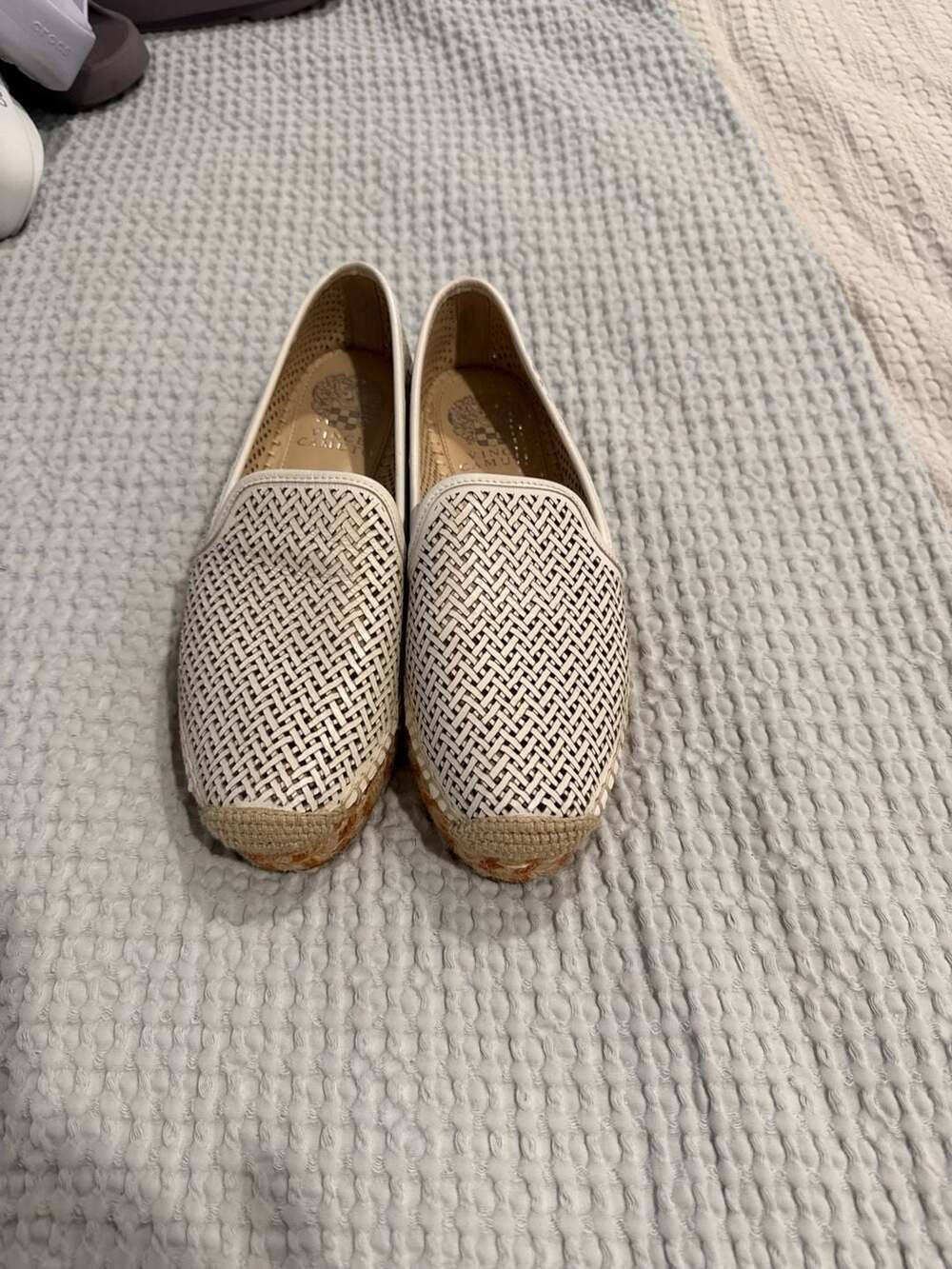 Vince Camuto Hamorra Woven Leather Espadrille Platform Flats